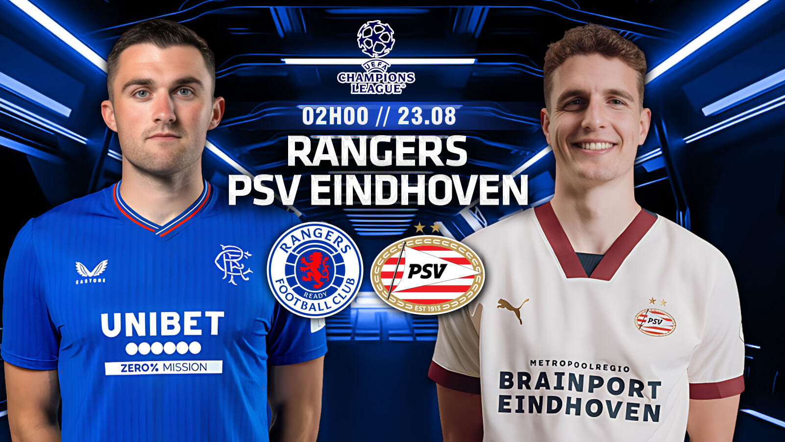 Nhận định bóng đá Rangers vs PSV Eindhoven 2h ngày 23/8